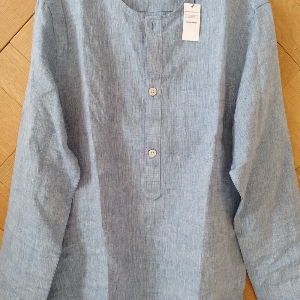 Todd Snyder Baird McNutt 100% Irish Linen Blue Tunic New Small